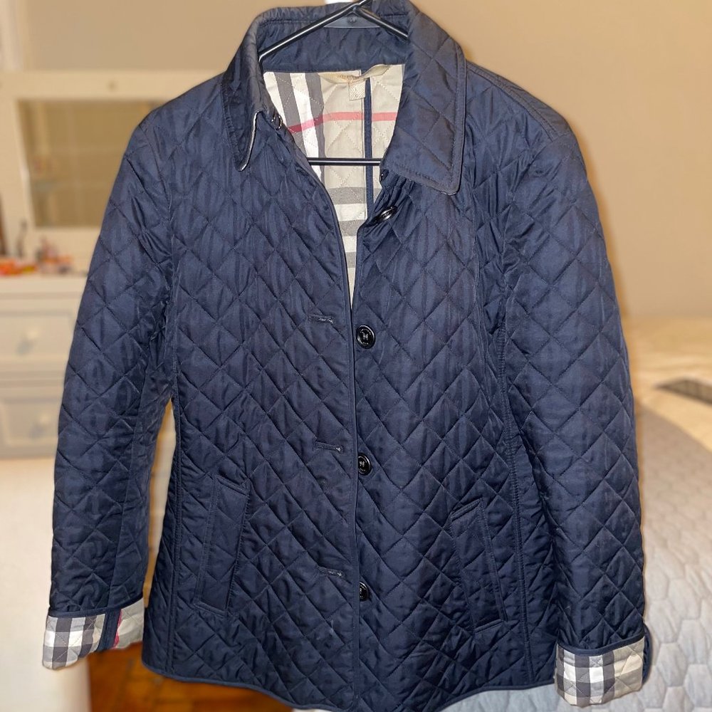 Navy Burberry Brit Copford Quilted Jacket